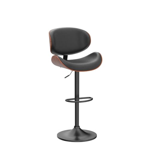 Modern Adjustable Swivel Bar Stools for Kitchen Counter with Back and Footrest