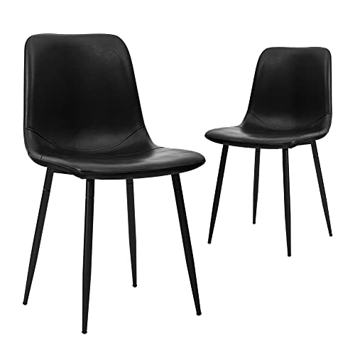 CangLong Living Monte Collection 2 Pack Black Dining Chairs