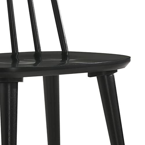 2 Black Wood Dining Chairs for Country Farmhouse Kitchen