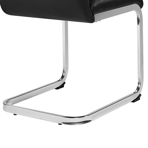 Elegant Black Dining Chair Set (Faux Leather, High Back)