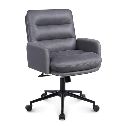 Ergonomic Grey Home Office Chair with Adjustable Features and Wheels
