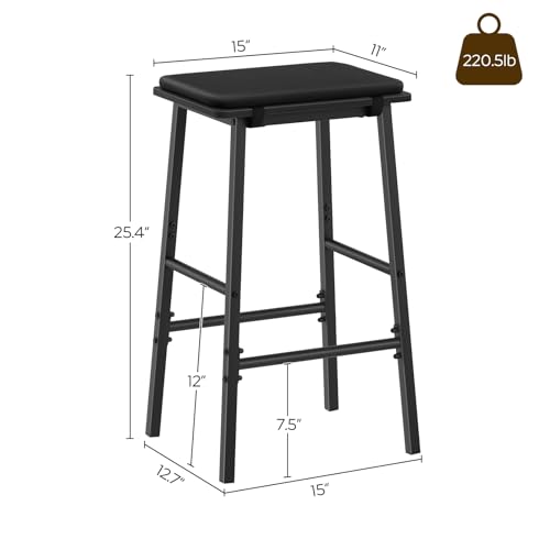 Upholstered Bar Stools, Set of 2: Dining Room & Kitchen Island