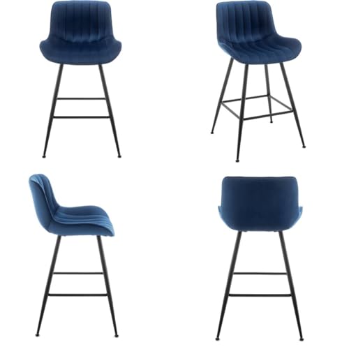 Luxury Blue Bar Stools Set of 2 for Kitchen Island/Home Bar