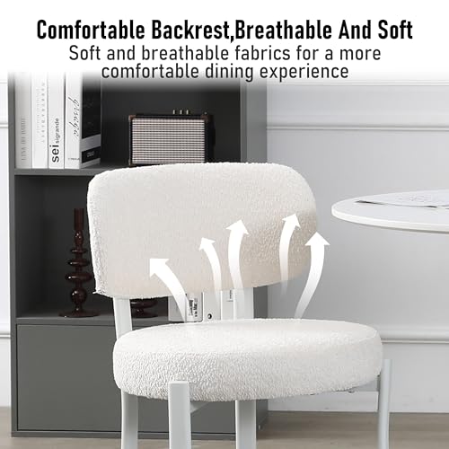 2 Piece White Upholstered Dining Chair Set