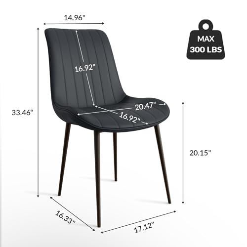 Set of 8 Modern Leather Dining Chairs with Elegant Design