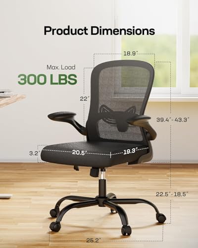 Ergonomic Bright Black Mesh Office Chair with Lumbar Support