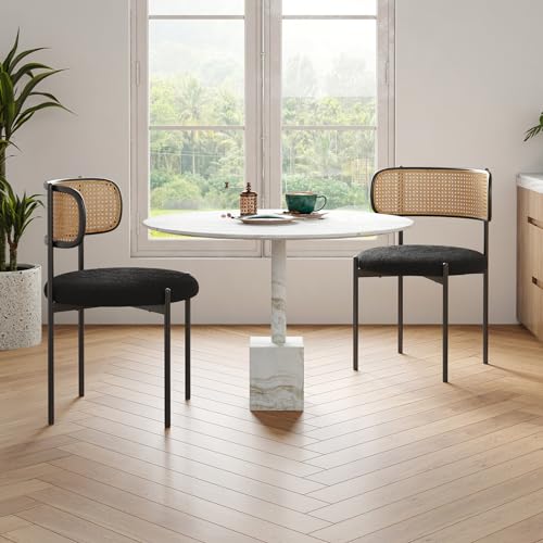 Black Upholstered Dining Chair Set of 4 for Kitchen & Dining Room