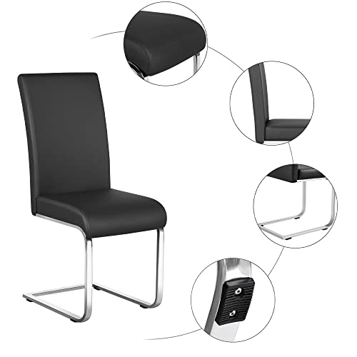 Modern Leather Dining Chairs for Kitchen, Set of 2