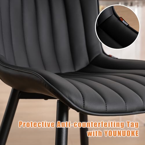 2 Black Upholstered Dining Chairs for Modern Spaces