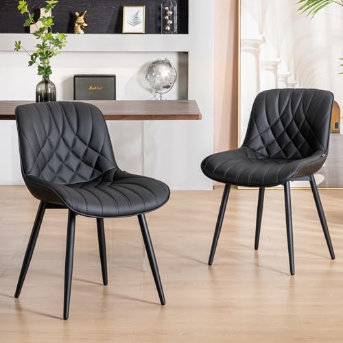 SLUMBER BUDDY Modern PU Leather Dining Chair Set for Kitchen