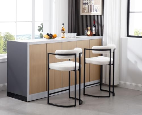 White Counter Height Bar Stools for Home or Pub Set