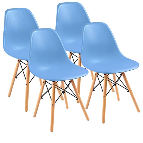 Modern Style Blue Dining Chair Set of 4