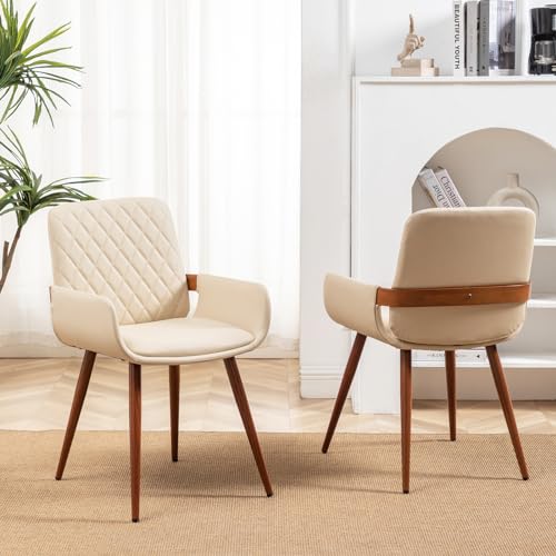 Modern Cream White Dining Chair Set of 2