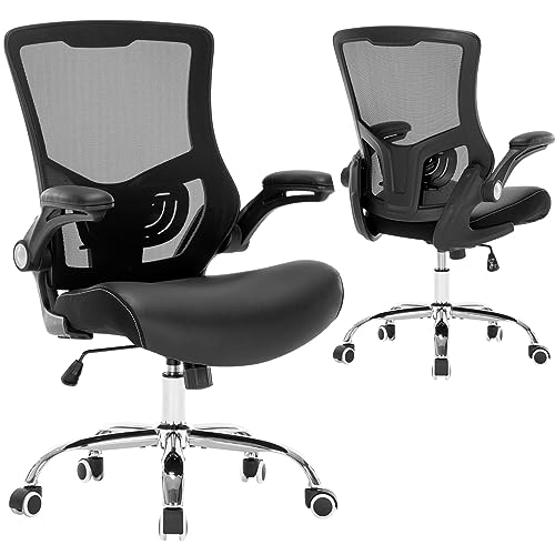 Ergonomic Mesh Office Chair with Adjustable Lumbar Support and Flip-up Arms
