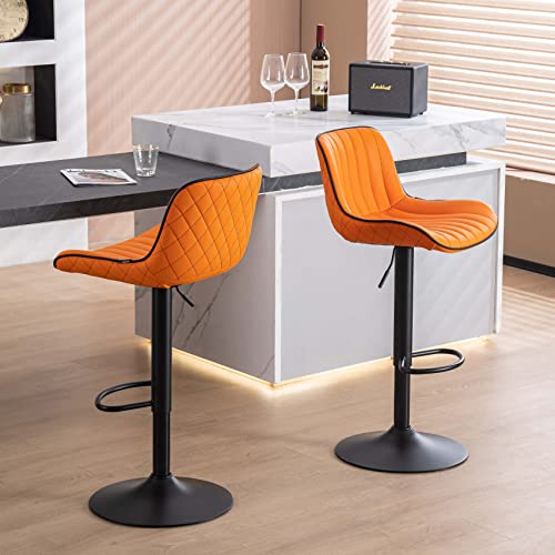 Modern Swivel Bar Stools: Set of 2 Counter Height Chairs for Kitchen Island