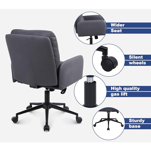 Ergonomic Grey Home Office Chair with Adjustable Features and Wheels