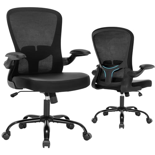 Ergonomic Office Chair with Flip-Up Armrests and Lumbar Support