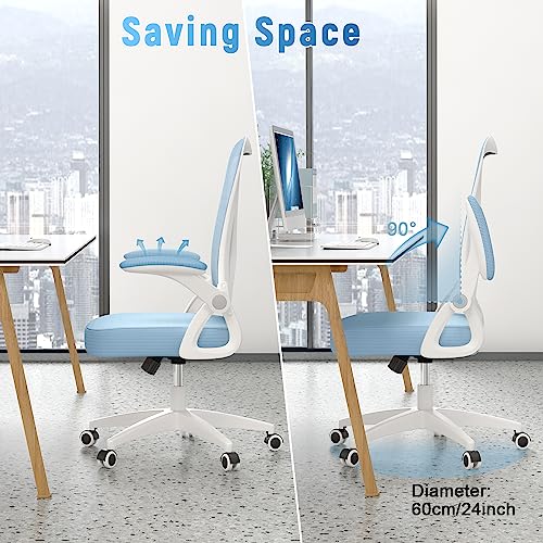 Ergonomic Office Chair with Adjustable Height and Lumbar Support - Blue