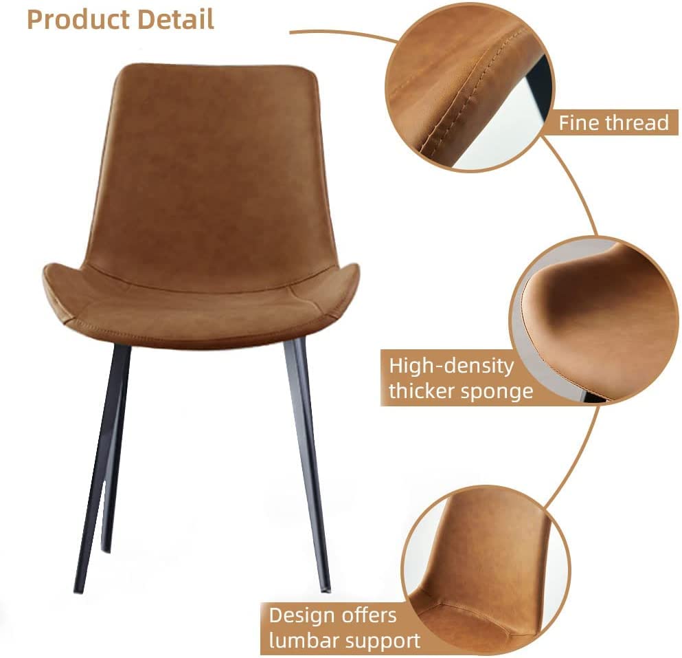 4-Piece Modern Upholstered Dining Chair Set with Metal Legs