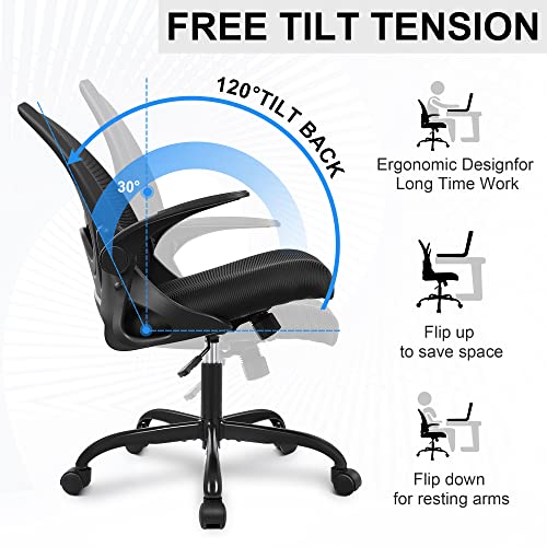 Black Conference Room Office Chair with Lumbar Support and Swivel Function