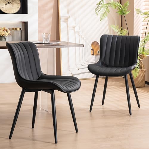 SLUMBER BUDDY Black Mid-Century Modern Dining Chair Set