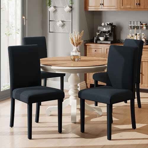 AMERLIFE Set of 4 Black Velvet Dining Chairs - Modern MinimalistDesign