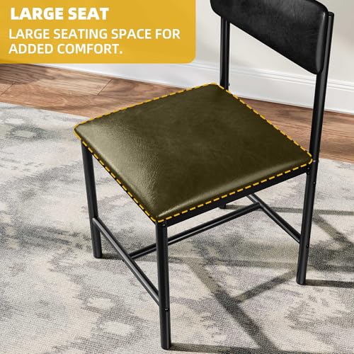 4-Piece Black Upholstered Modern Dining Chair Set with Metal Legs
