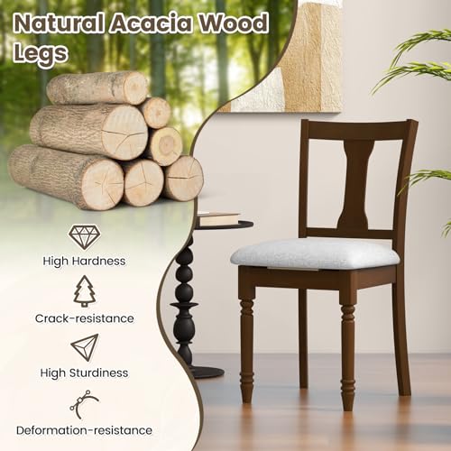 4 Piece Farmhouse Wood Dining Chair Set for Kitchen & Dining Room