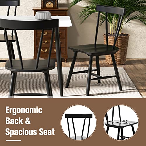 Windsor Dining Chairs with Spindle Back, Wide Seats - Set of 2