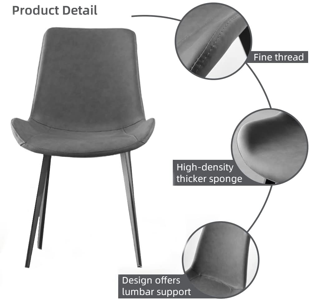 Modern Grey Dining Chair Set of 4