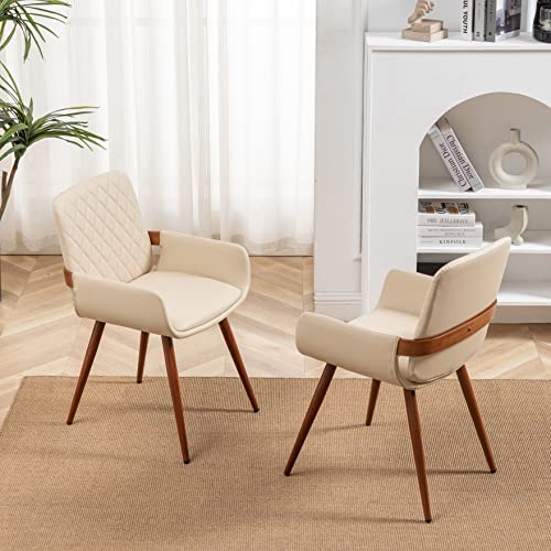Modern Cream White Dining Chair Set of 2
