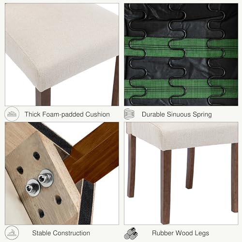 Elegant Cream Nailhead Trim Dining Chair Set of 4
