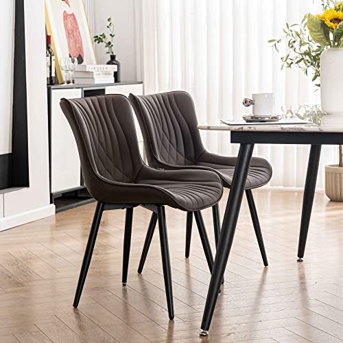 Modern Upholstered Dining Chairs - Set of 2 for Kitchen & Dining Room