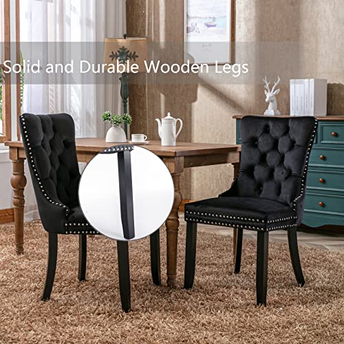 Black Velvet Dining Chairs Set of 4