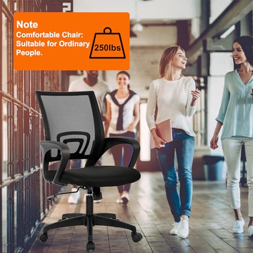 Black Ergonomic Home Office Chair with Lumbar Support and Swivel