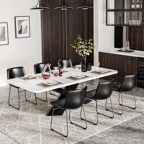 Black Faux Leather Dining Chair Set of 2 for Home and Coffee Shops