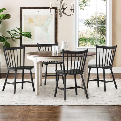 Upgraded Farmhouse Wooden Dining Chair Set of 4