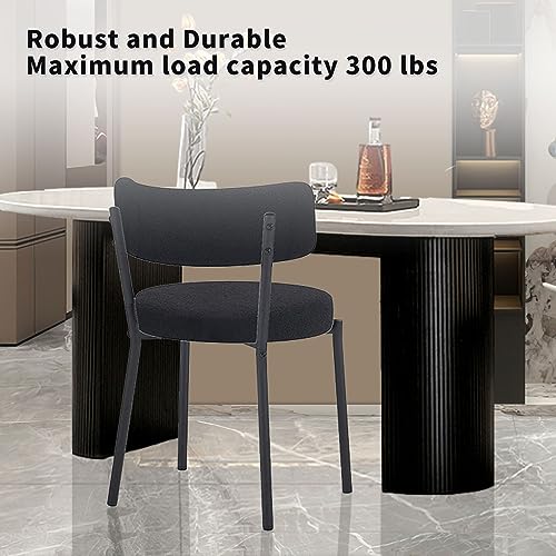Set of 4 Modern Round Upholstered Dining Chairs