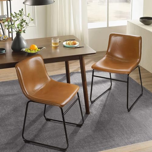 4 Waleaf 18 Inch Faux Leather Dining Chairs for Kitchen and Dining Room