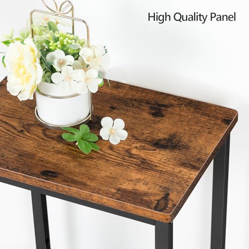 Rustic Brown Bar Stools with Footrest for Dining & Kitchen